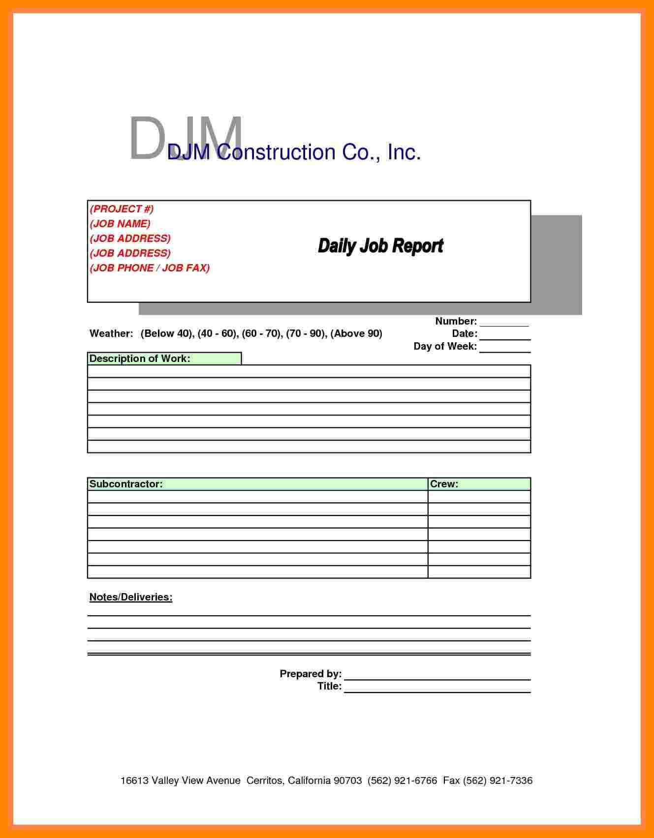 Machine Breakdown Report Template - Professional Template ...