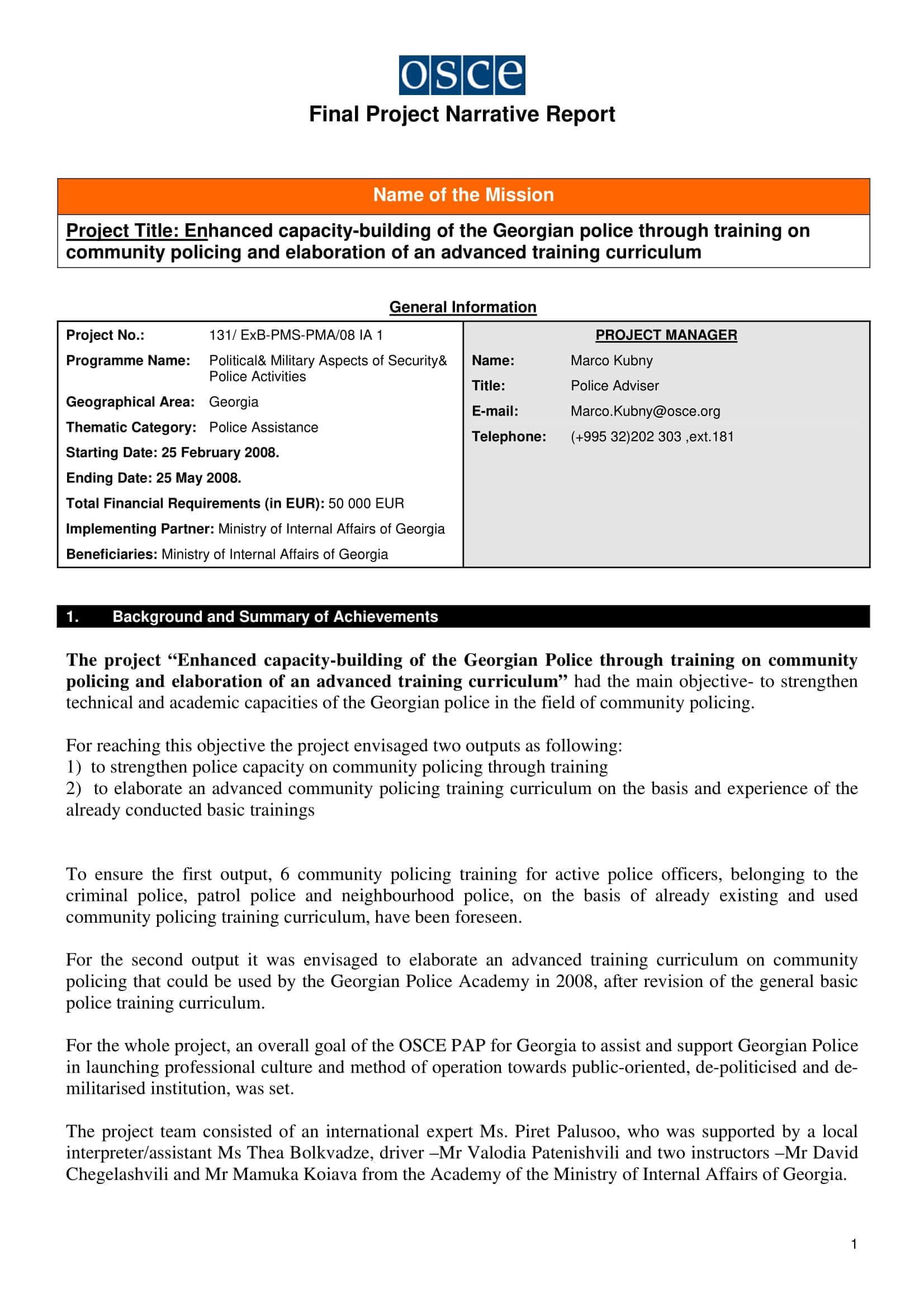 11+ Narrative Report Examples – Pdf | Examples Pertaining To Training Report Template Format
