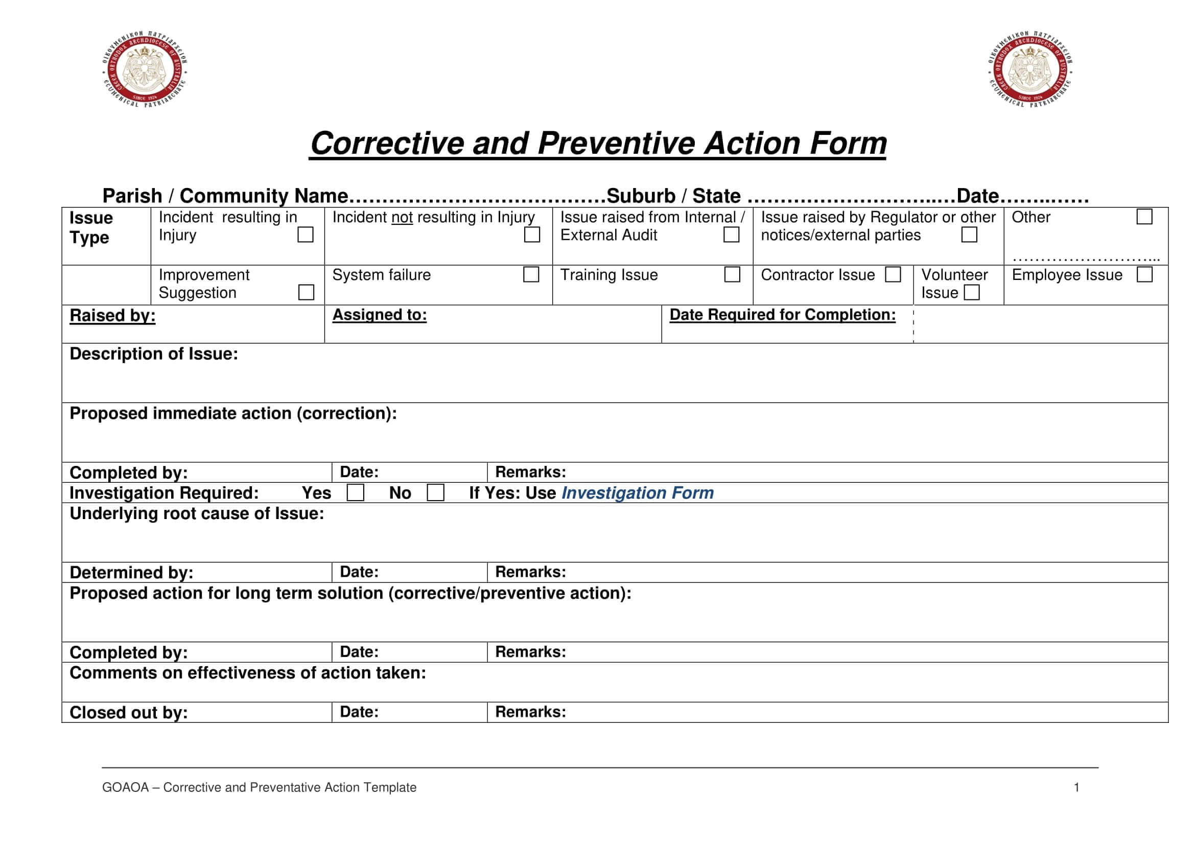 12+ Corrective Action Report Examples – Pdf | Examples Pertaining To Fracas Report Template