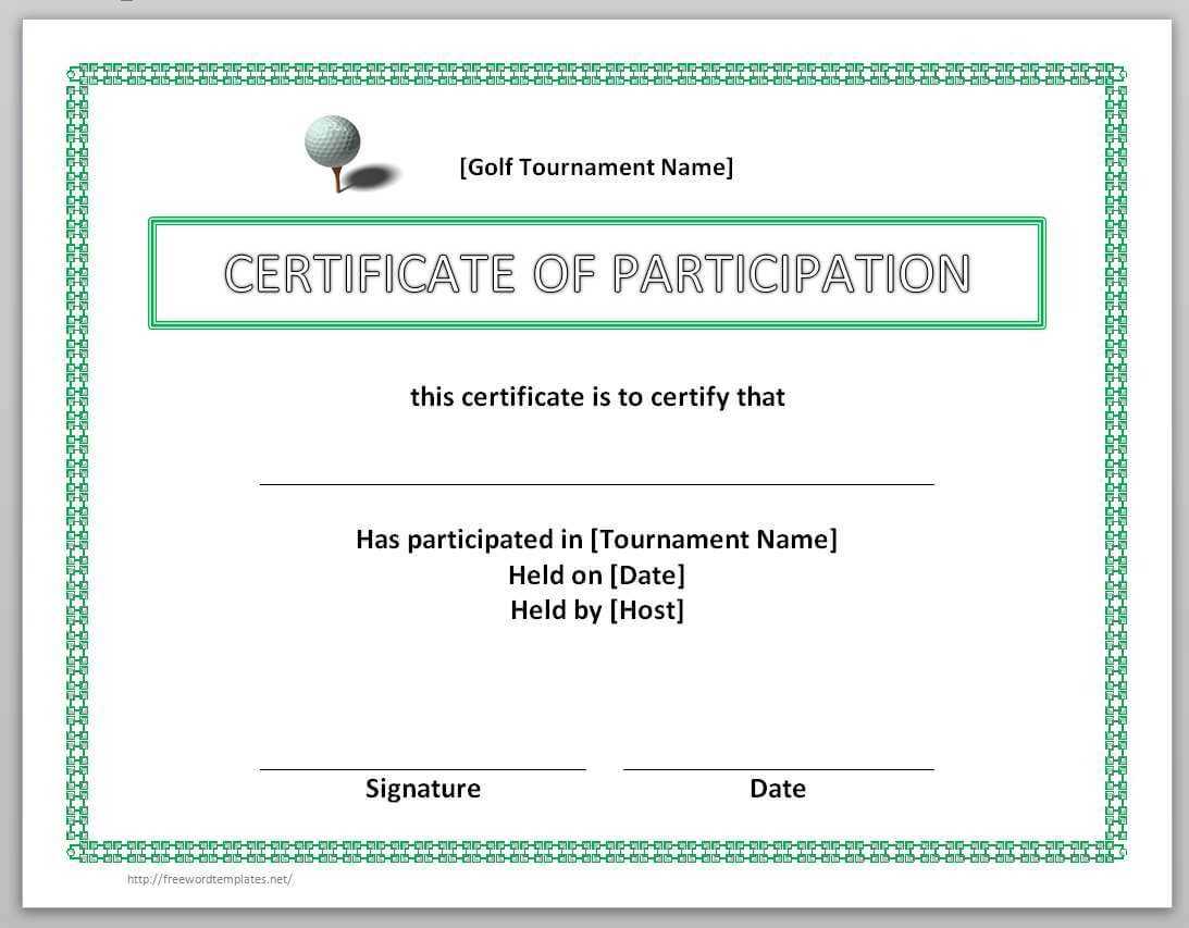 13 Free Certificate Templates For Word » Officetemplate With Golf Certificate Templates For Word