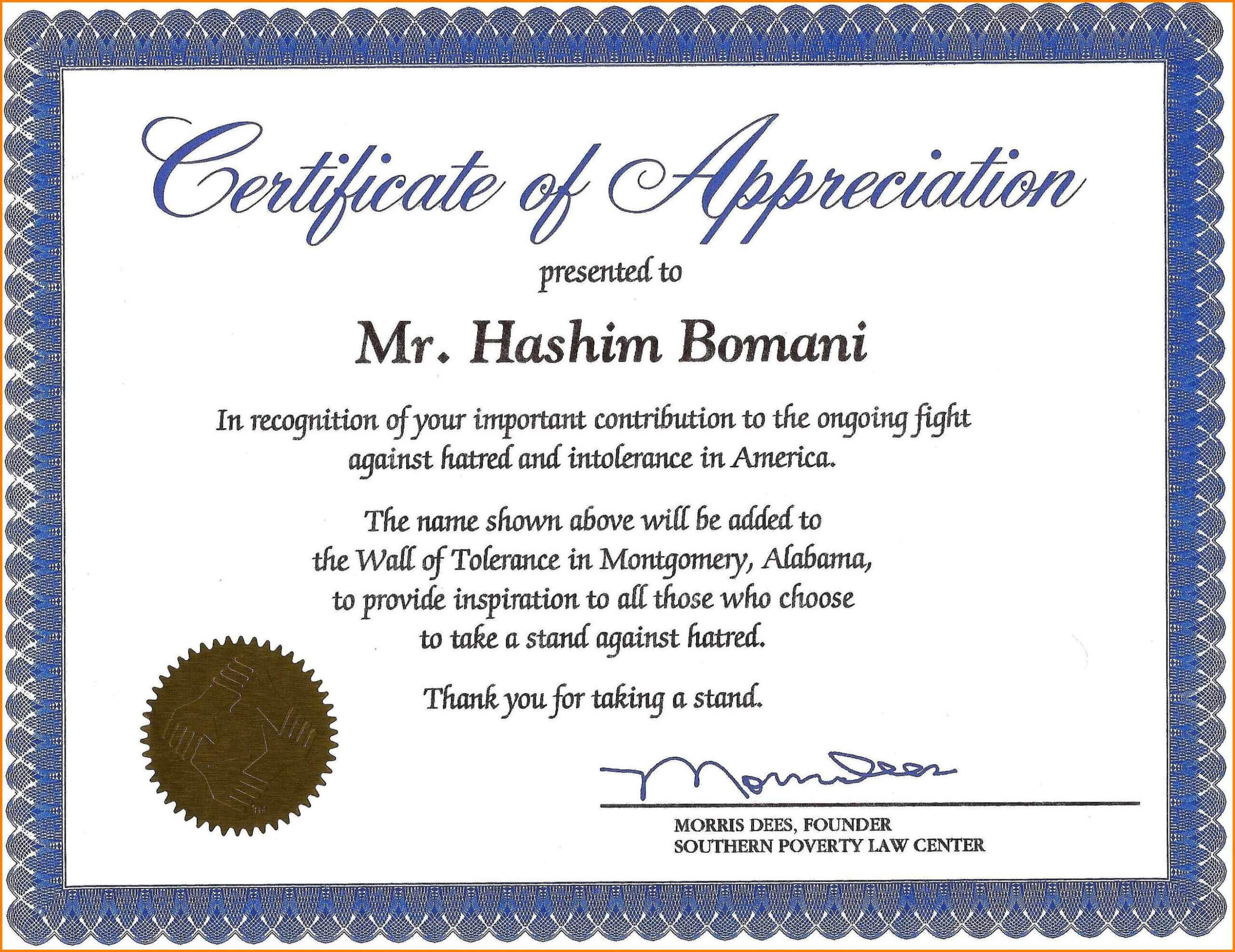 15+ Certificate Of Appreciation In Word Format | Sowtemplate Pertaining To Certificate Of Recognition Word Template
