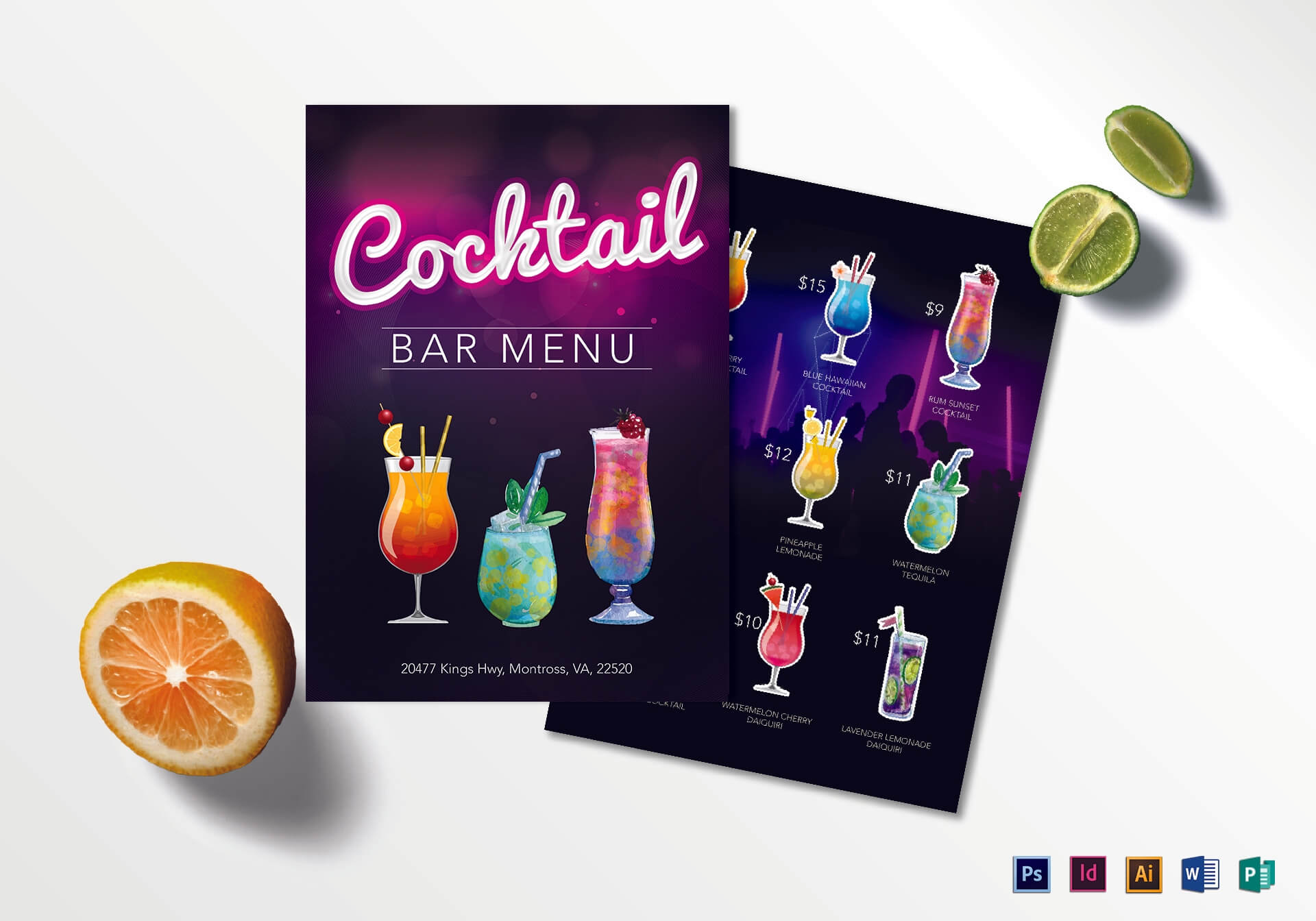15+ Cocktail Drinks Menu Templates – Word, Psd | Free Regarding Cocktail Menu Template Word Free