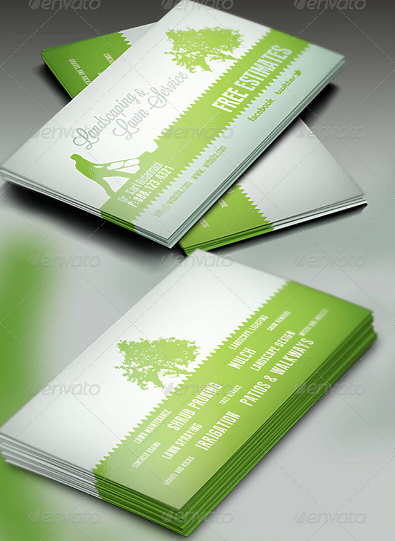 15+ Landscaping Business Card Templates - Word, Psd | Free Throughout Landscaping Business Card Template