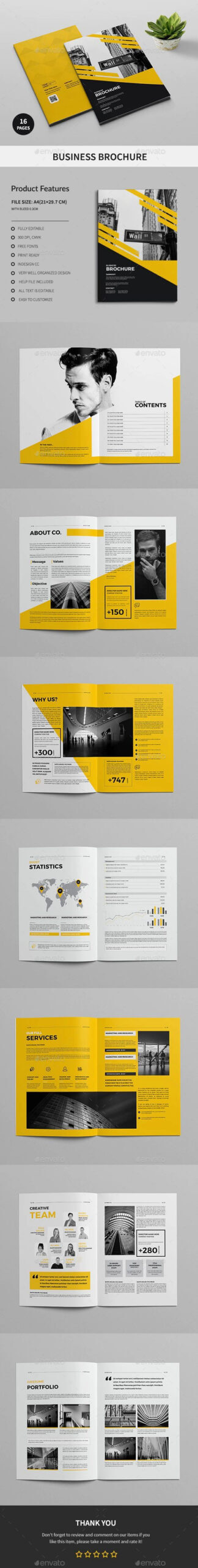 16 Business Brochure Design #brochure #template 3 Panel Within 6 Panel Brochure Template