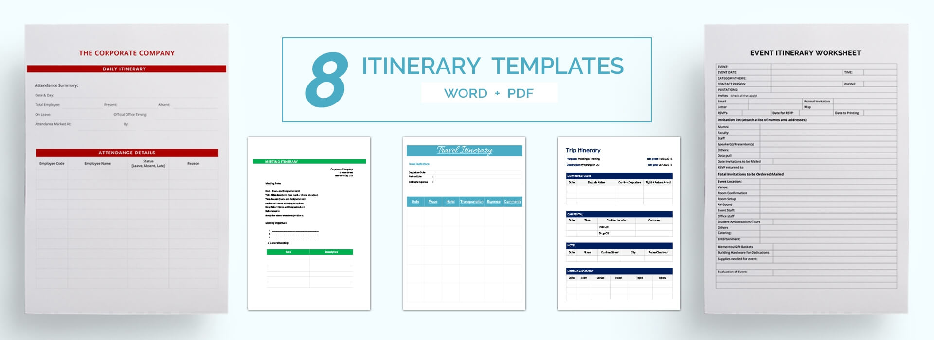 16+ Free Itinerary Templates – Travel, Wedding, Vacation Inside Blank Trip Itinerary Template