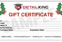 16 Personalized Auto Detailing Gift Certificate Templates within Automotive Gift Certificate Template