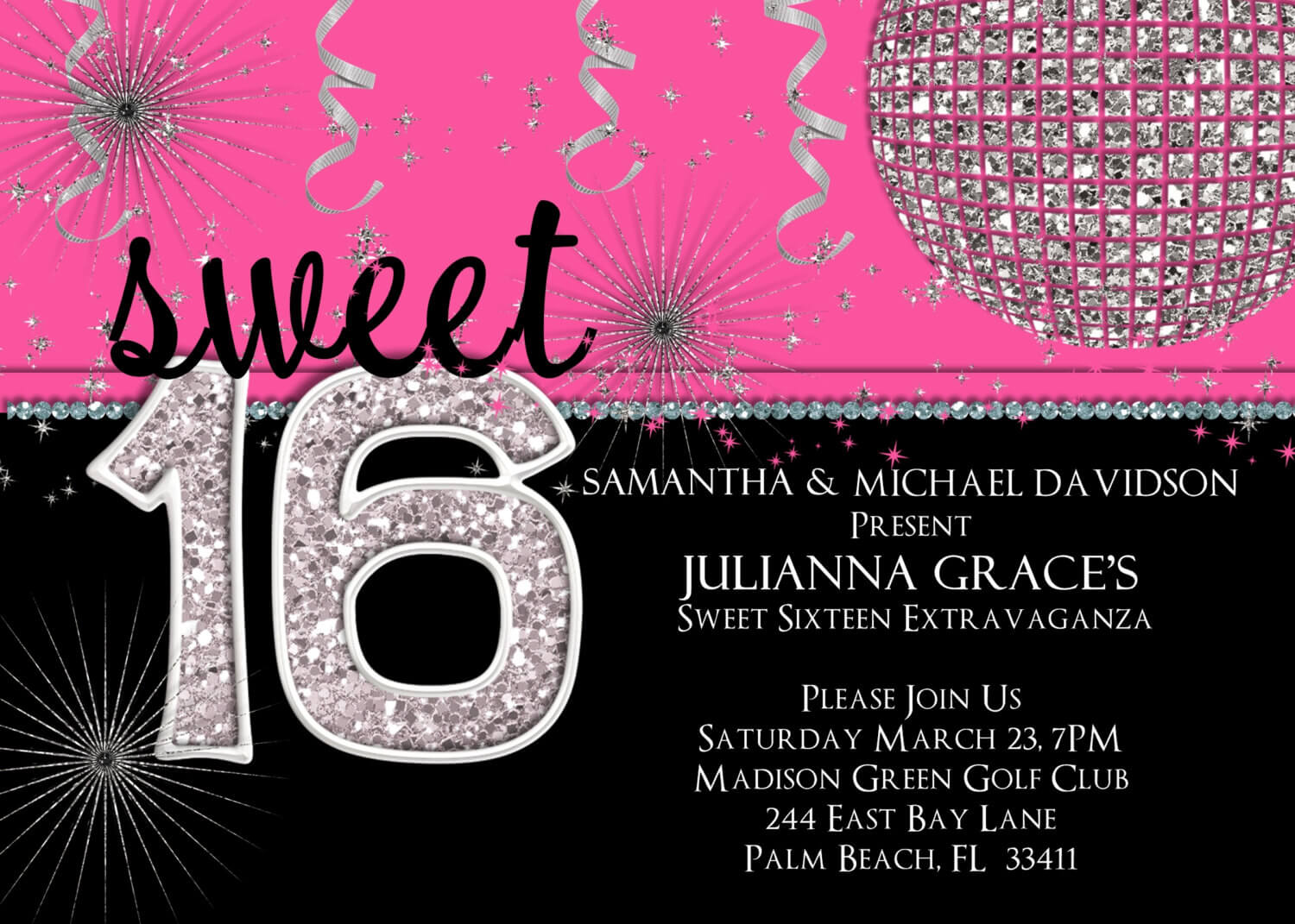 16Th Birthday Party Invitations Templates Free ] – Pics Intended For Sweet 16 Banner Template