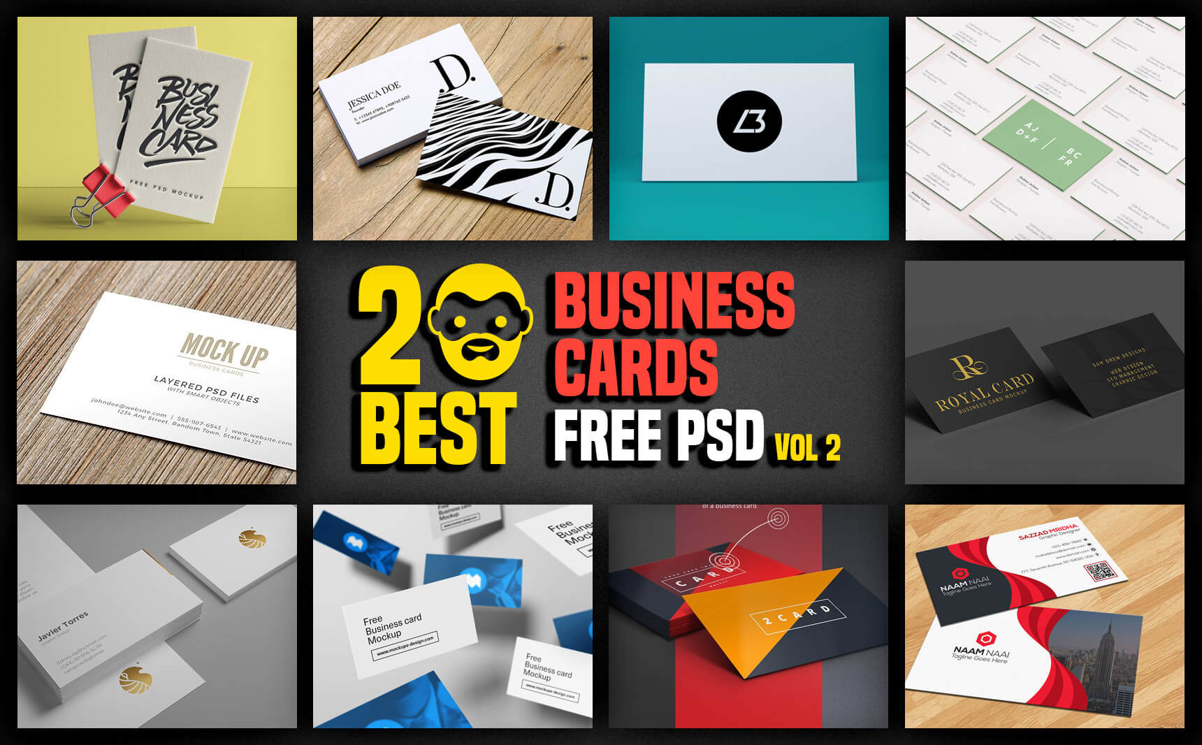 20 Best Business Cards Free Psd Vol 2 | Psddaddy With Business Card Maker Template