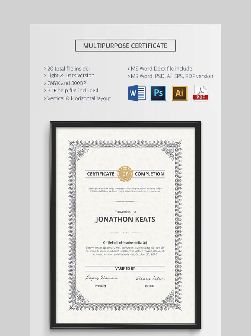 20 Best Free Microsoft Word Certificate Templates (Downloads Throughout No Certificate Templates Could Be Found