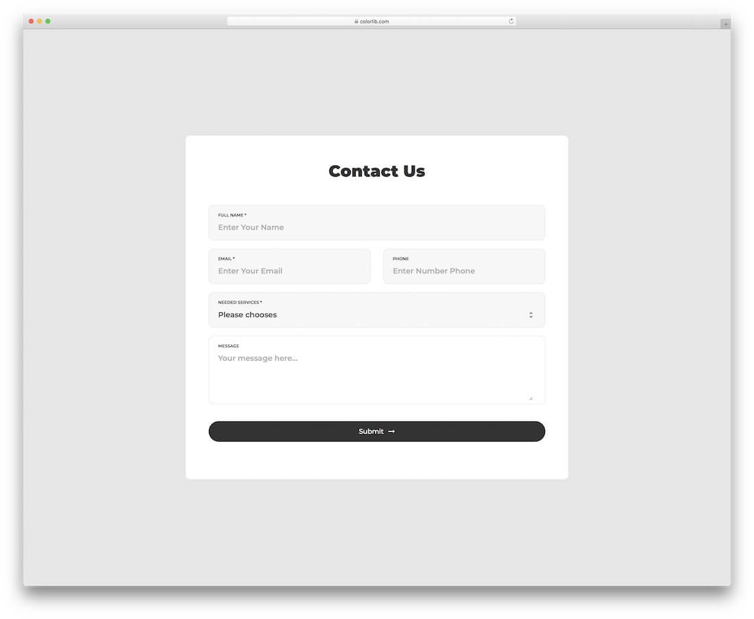 20 Best Modern Creative Free Inquiry Form Templates – Colorlib Pertaining To Enquiry Form Template Word