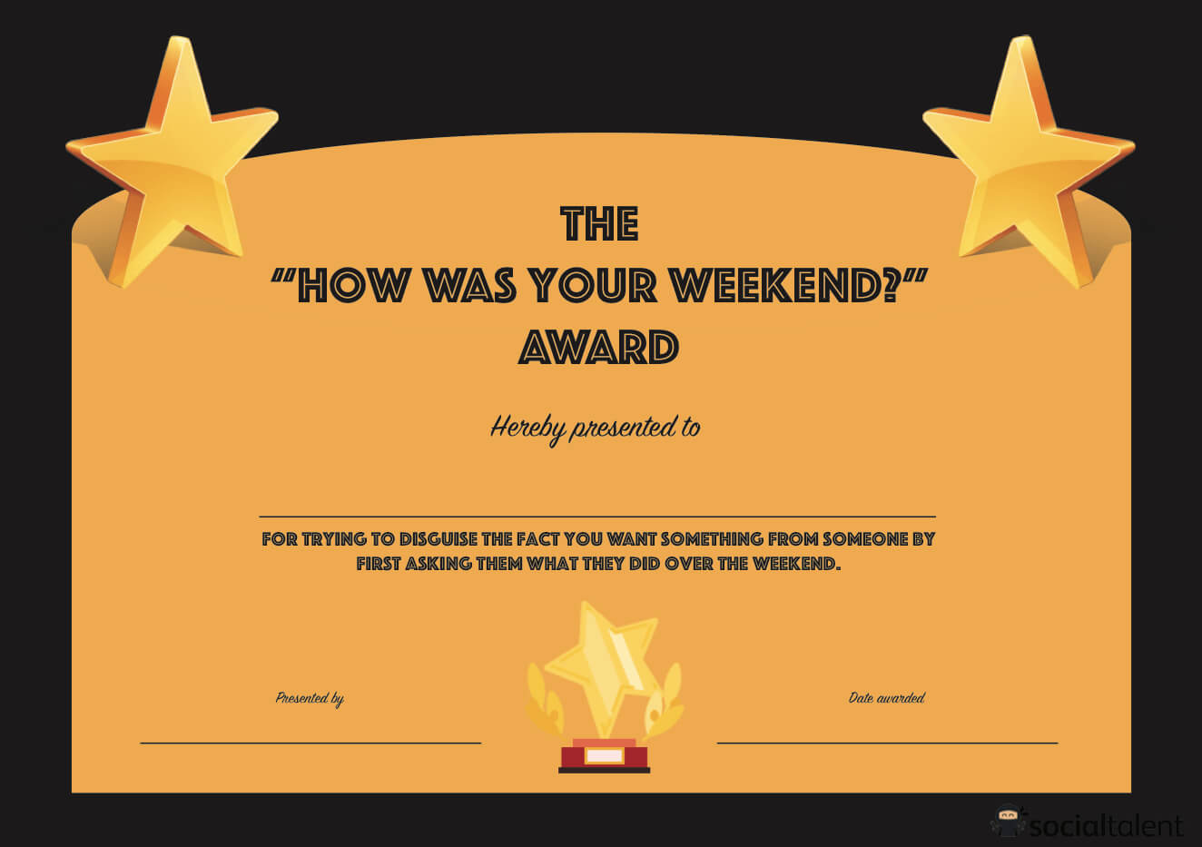 20 Hilarious Office Awards To Embarrass Your Colleagues Throughout Funny Certificate Templates