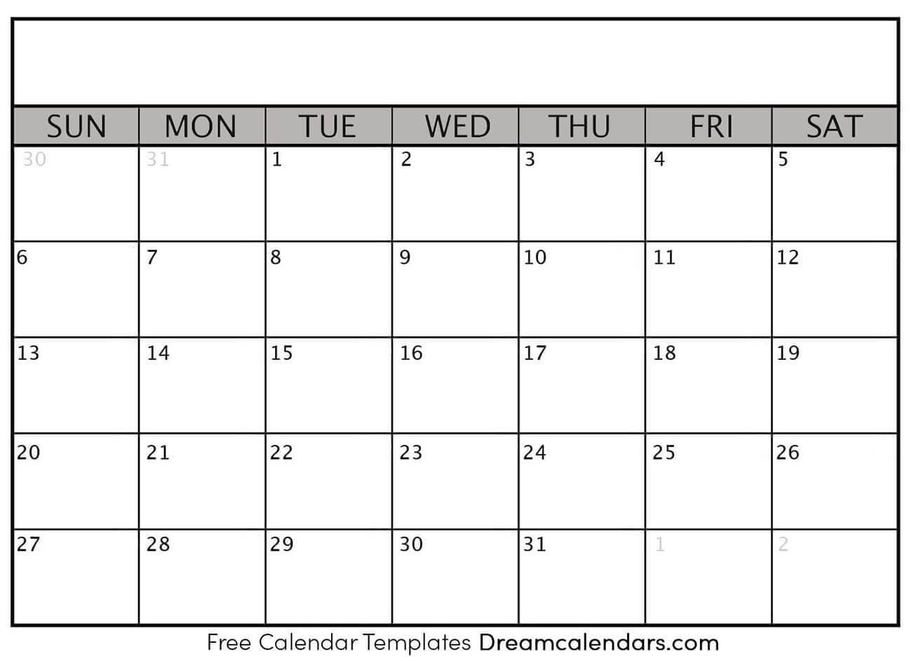 2019 Blank Calendar Templates – Helena Orstem – Medium With Regard To Blank Calender Template