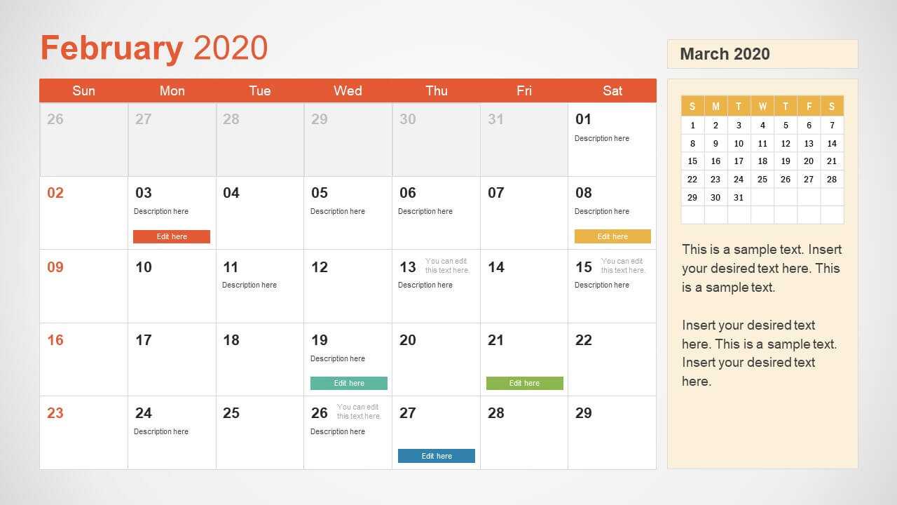 2020 Calendar Powerpoint Template With Regard To Microsoft Powerpoint Calendar Template