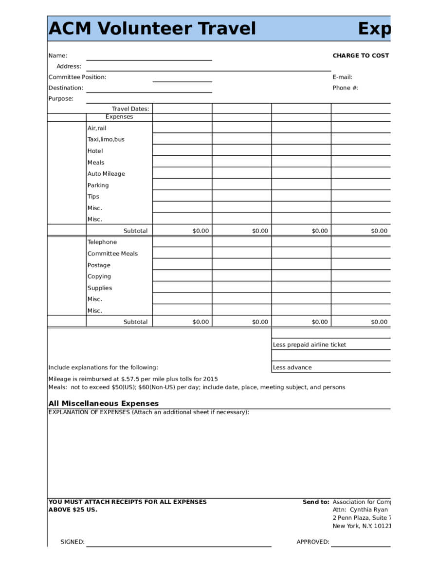 2020 Expense Report Form – Fillable, Printable Pdf & Forms Within Air Balance Report Template