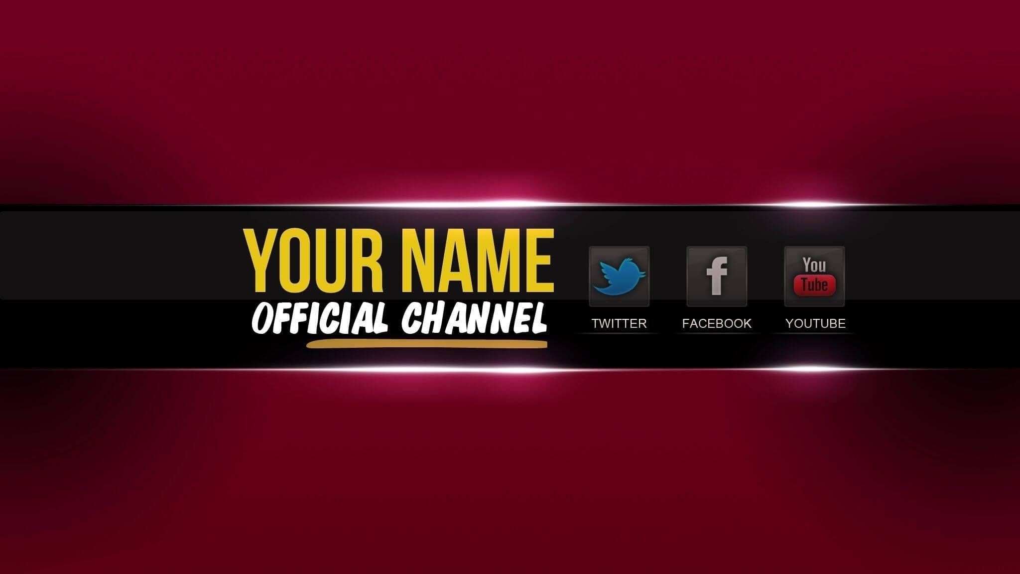 2048X1152 Youtube Banner Template Psd | Cyberuse For Banner With Yt Banner Template