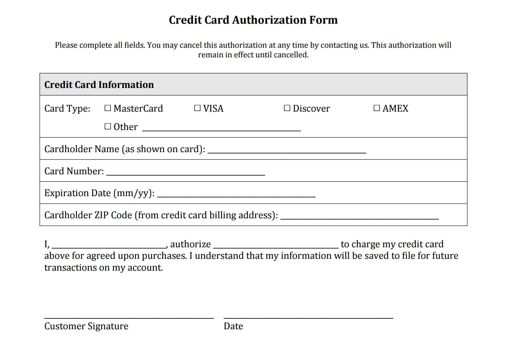 21+ Credit Card Authorization Form Template Pdf Fillable 2019!! In Credit Card Billing Authorization Form Template