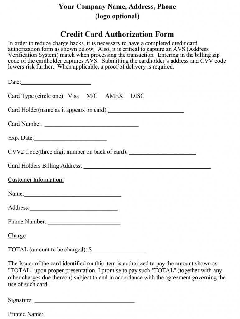 21+ Credit Card Authorization Form Template Pdf Fillable 2019!! Pertaining To Credit Card Billing Authorization Form Template