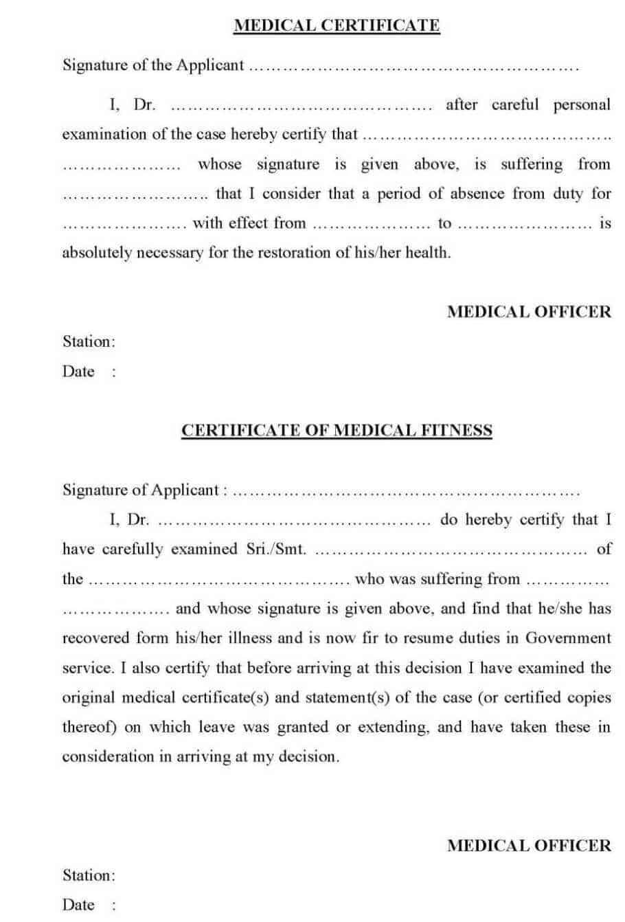 21+ Free Medical Certificate Template – Word Excel Formats Inside Fake Medical Certificate Template Download