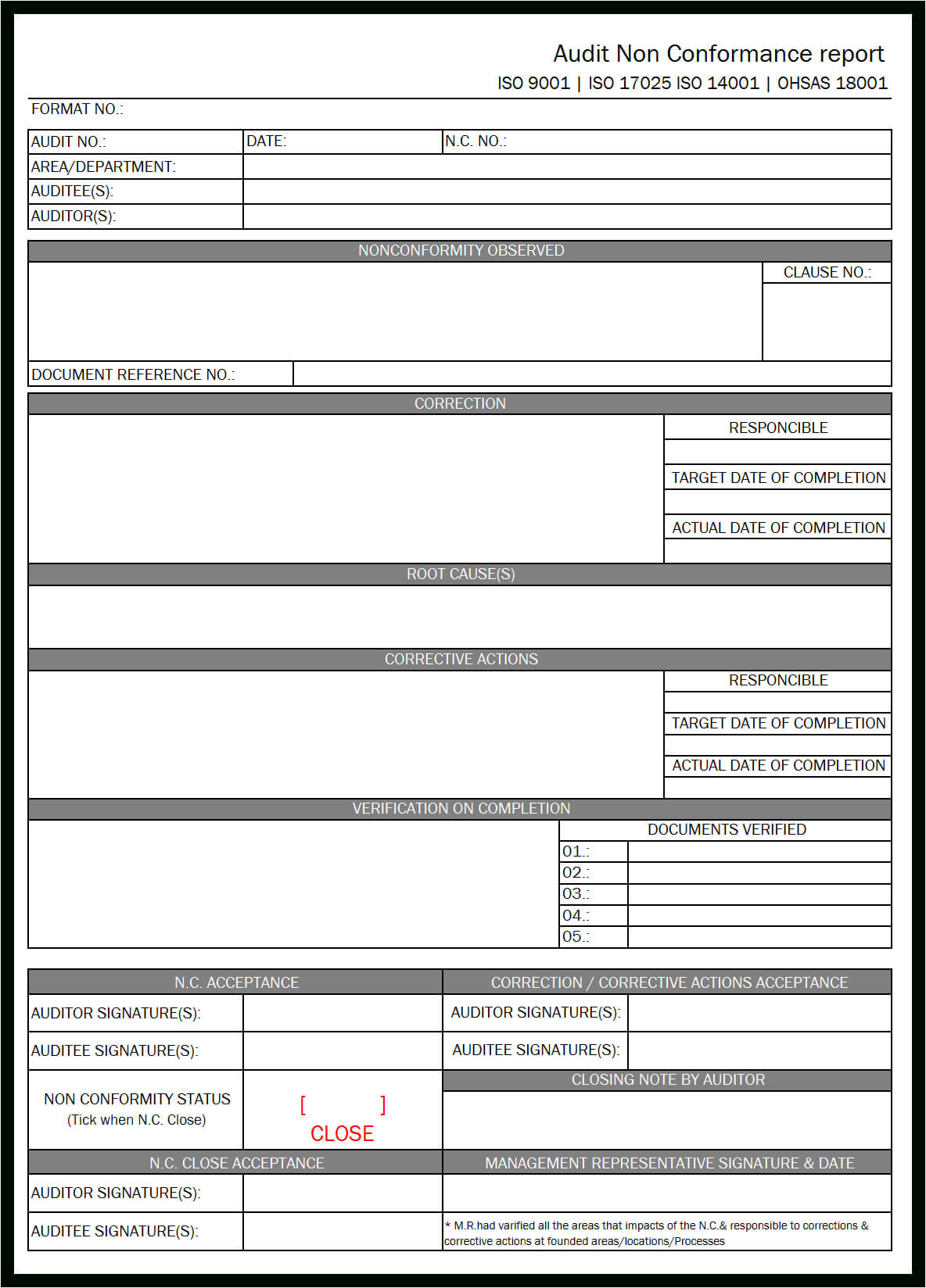 25 Images Of Qc Non Conformance Report Template | Gieday With Non Conformance Report Form Template