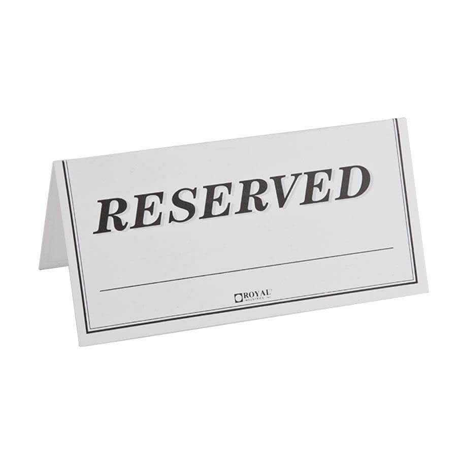 Printable Reserved Table Signs Template