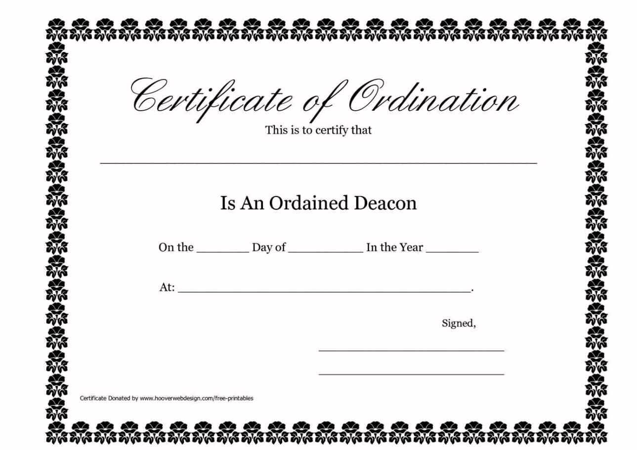 27 Images Of Free Printable Ordination Certificate Template For Certificate Of Ordination Template