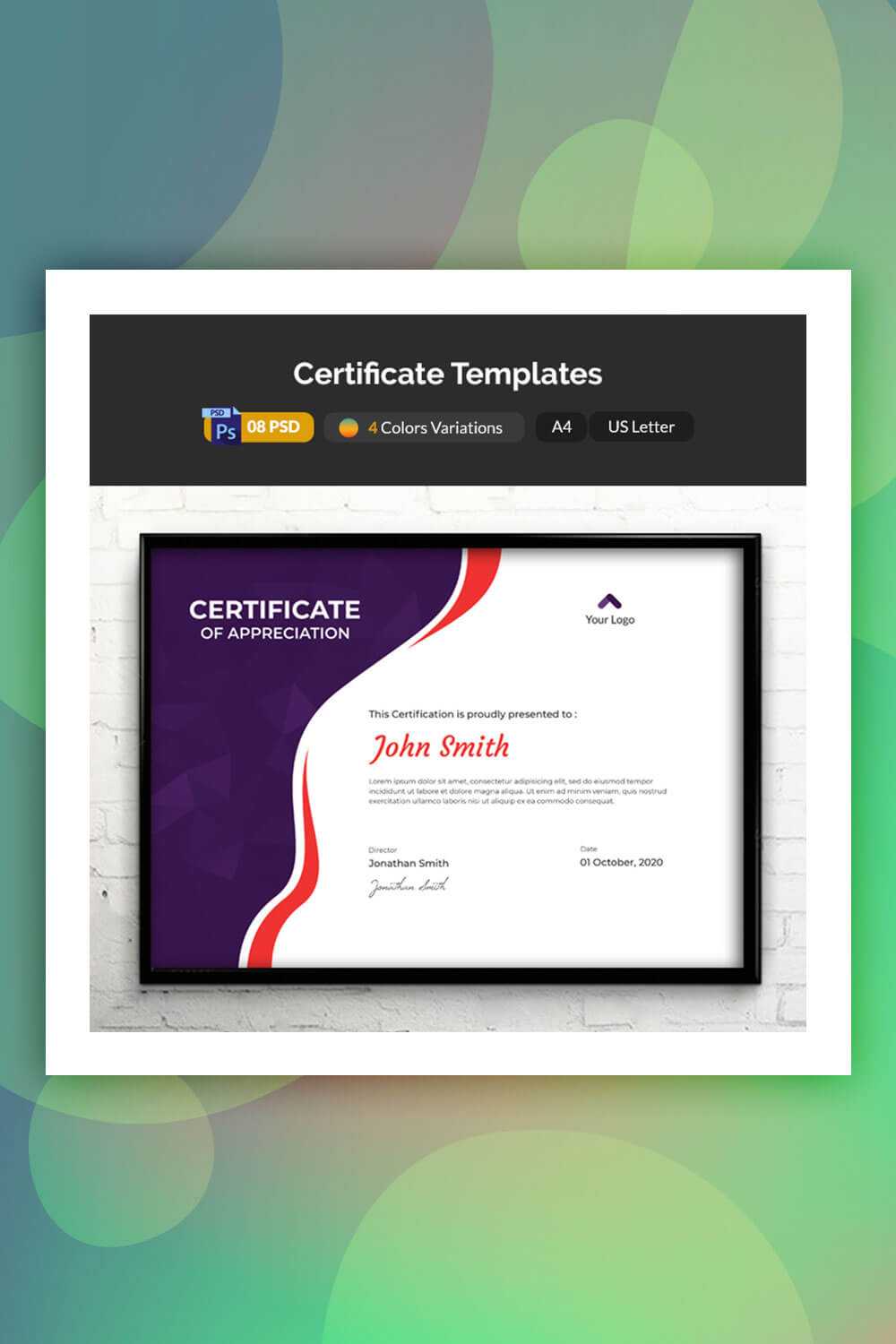 28 Attention Grabbing Certificate Templates – Colorlib Regarding No Certificate Templates Could Be Found