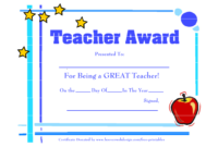 28+ [ Best Teacher Certificate Templates Free ] | 5 Best inside Best Teacher Certificate Templates Free