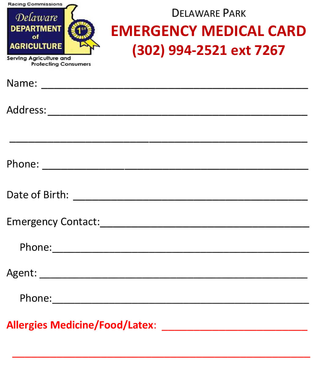 28+ [ Emergency Medical Card Template ] Emergency Medical With