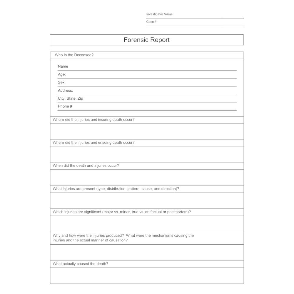 28+ [ Forensic Report Template ] | 6 Forensic Report Example With Regard To Report Content Page Template