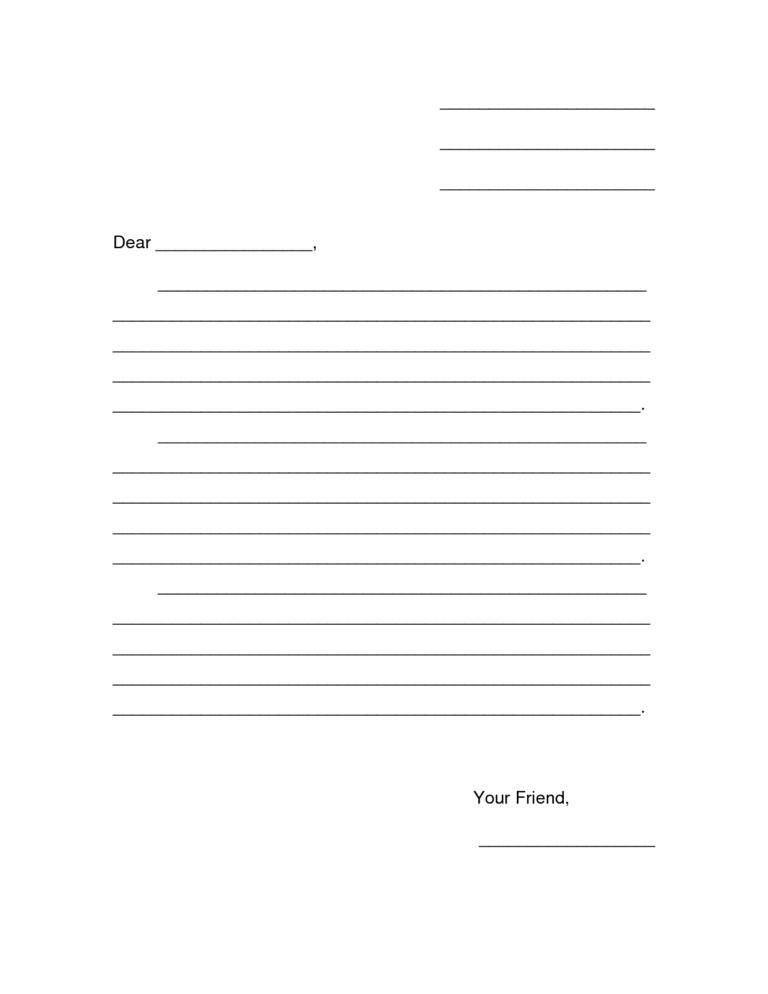 28+ [ Free Printable Friendly Letter Template ] | Friendly Throughout ...