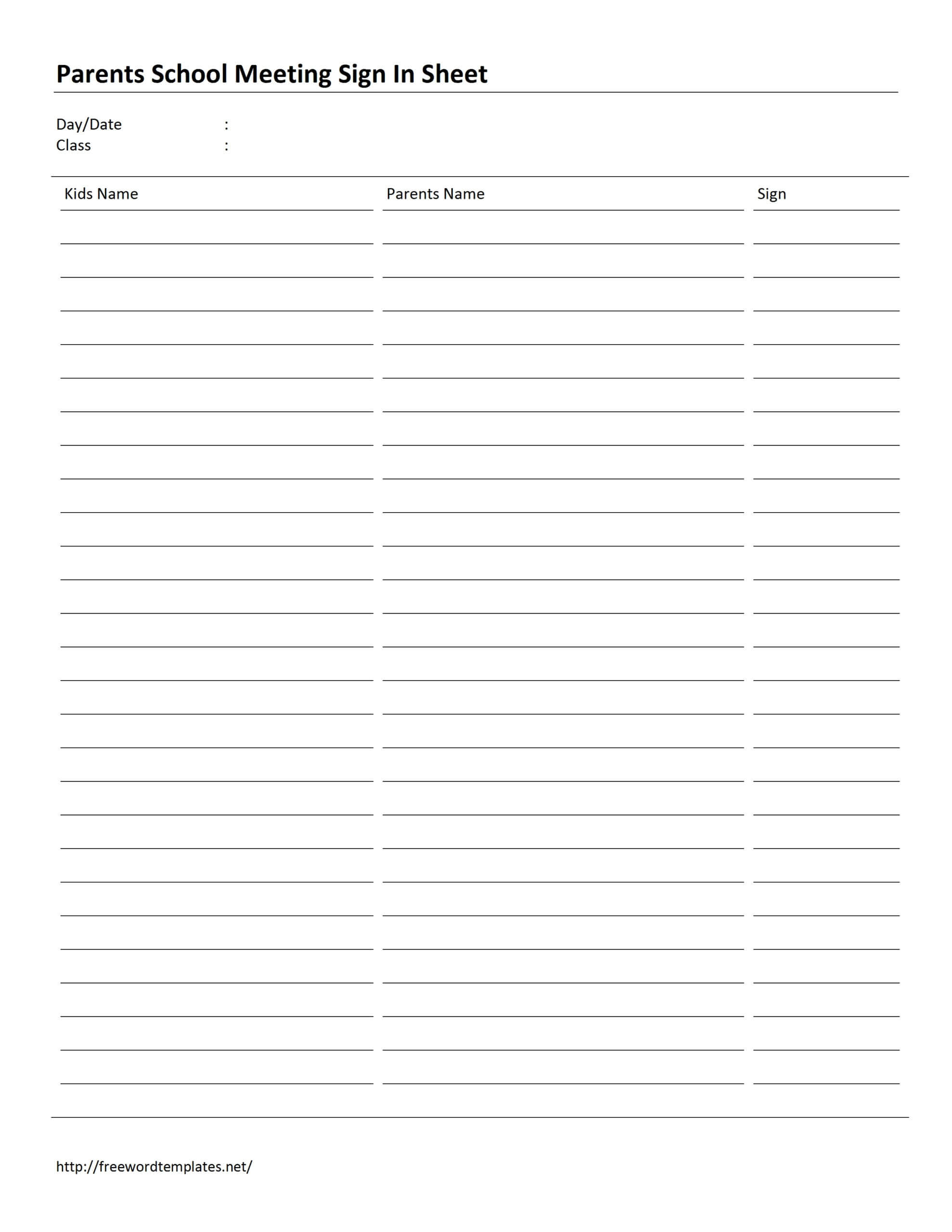 28+ [ Meeting Sign In Sheet Template Free ] | School Meeting Intended For Free Sign Up Sheet Template Word