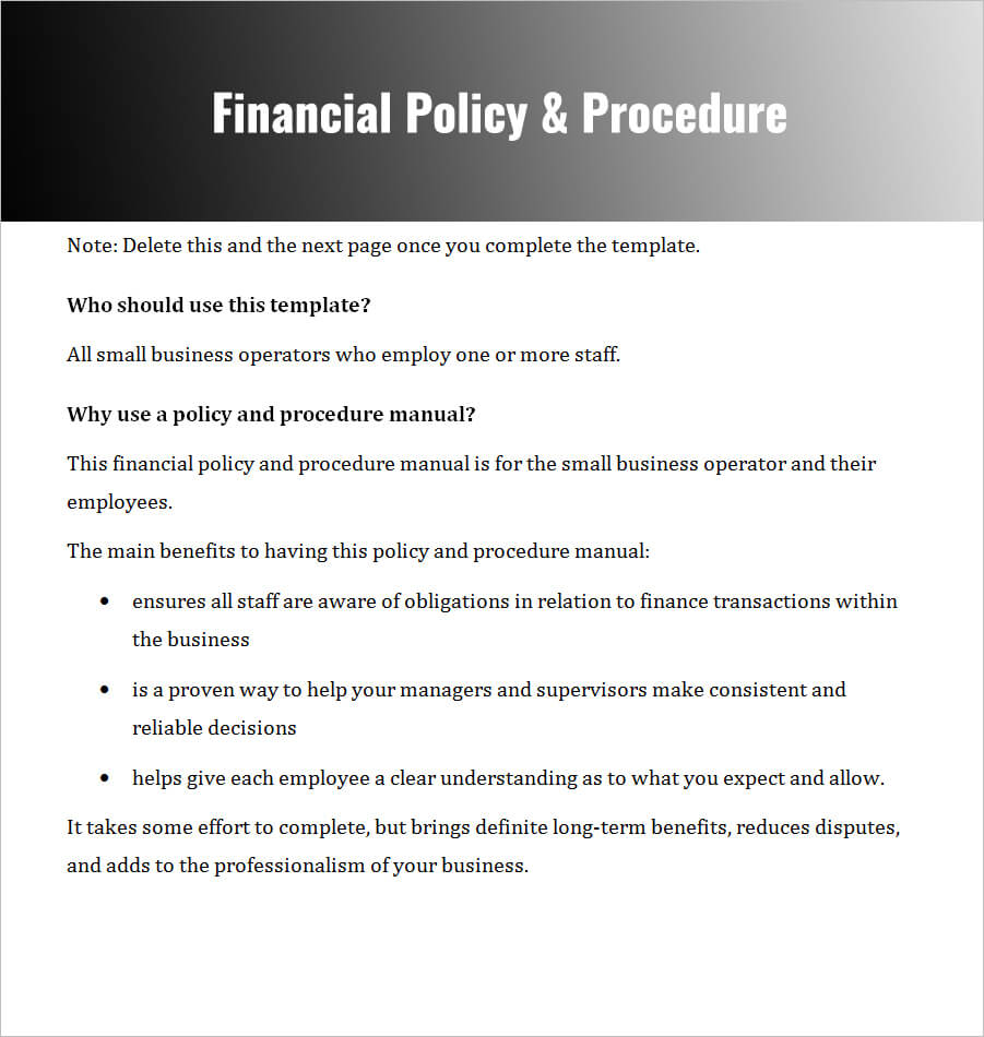 28+ Policy And Procedure Templates Free Word, Pdf Download Within Procedure Manual Template Word Free