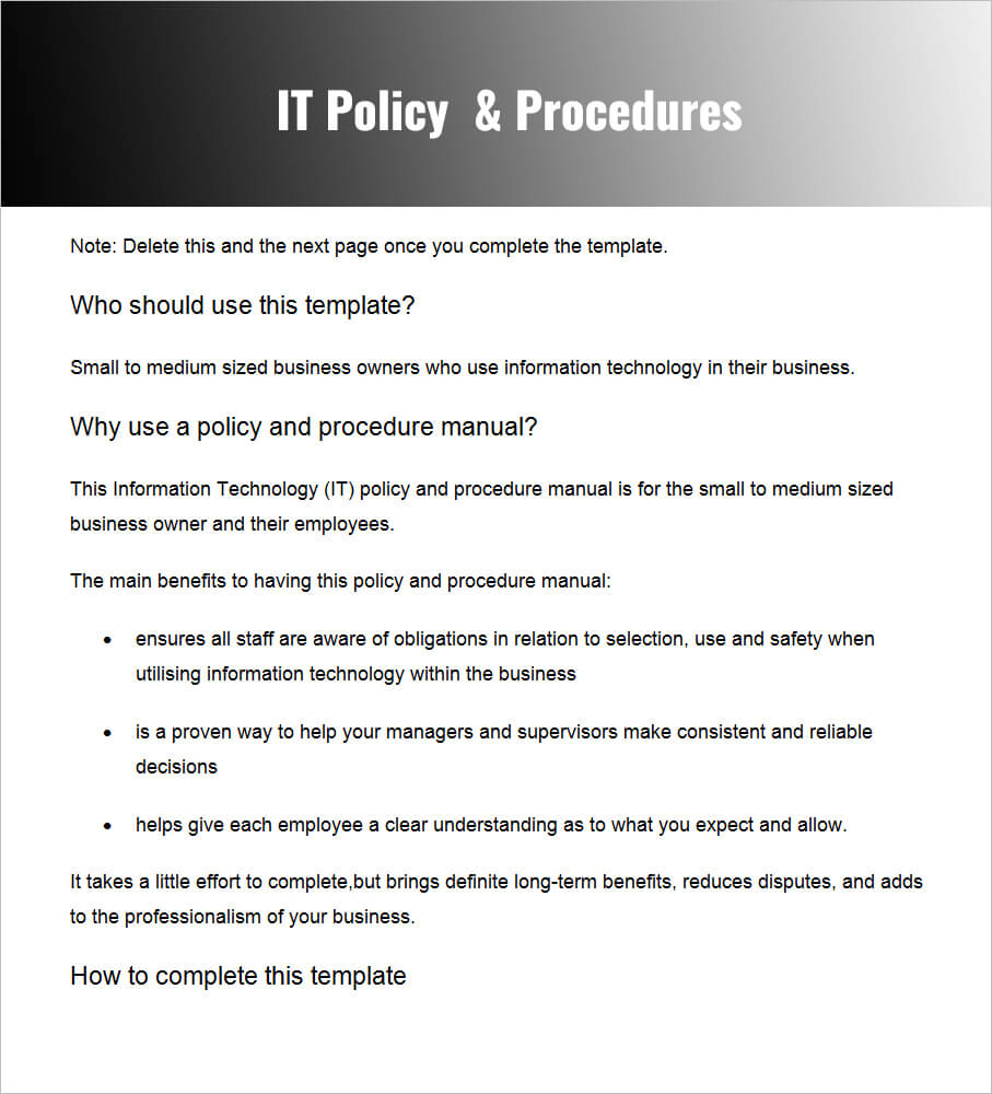 28+ Policy And Procedure Templates Free Word, Pdf Download Within Procedure Manual Template Word Free
