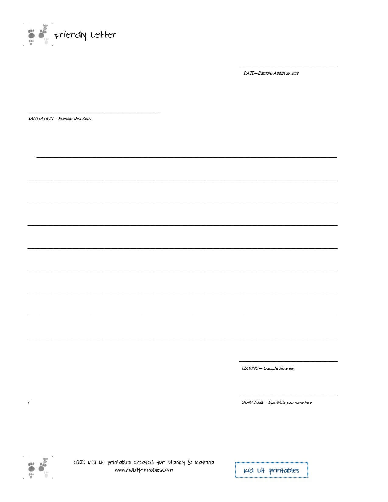 28+ [ Printable Letter Writing Template ] | Printable Pertaining To Blank Letter Writing Template For Kids