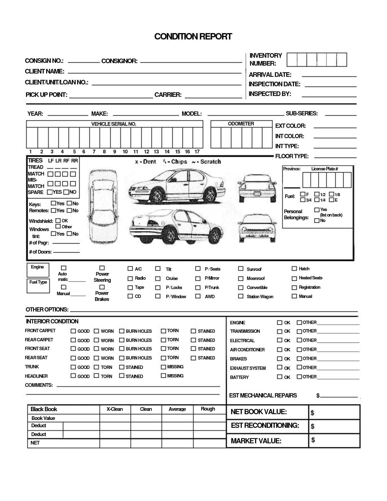 28+ [ Vehicle Condition Report Form Template ] | Vehicle Throughout Truck Condition Report Template