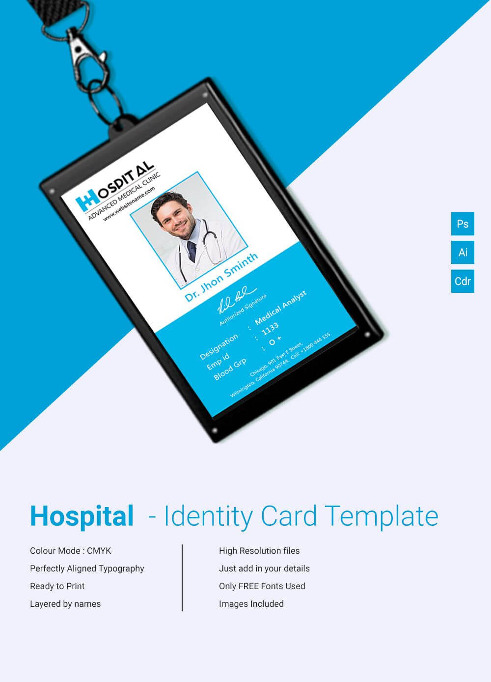 29+ Id Card Templates – Psd | Id Card Template, Employee Id Pertaining To Id Badge Template Word