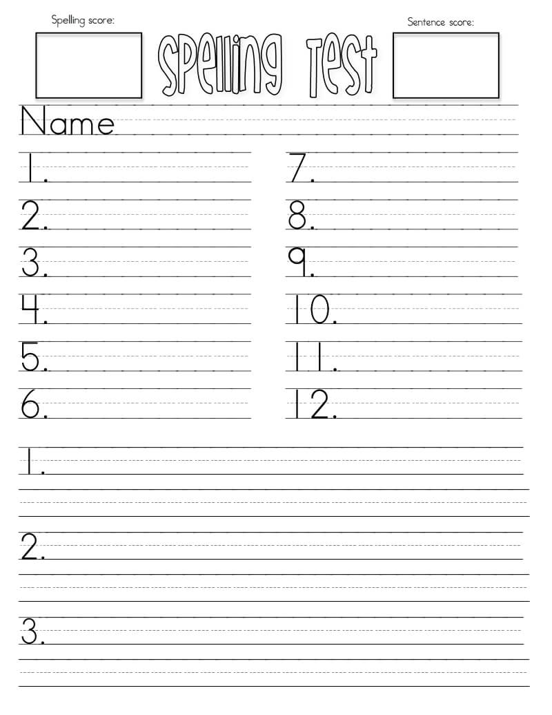 29 Images Of Spelling Words Test Template 9 | Jackmonster Intended For Test Template For Word