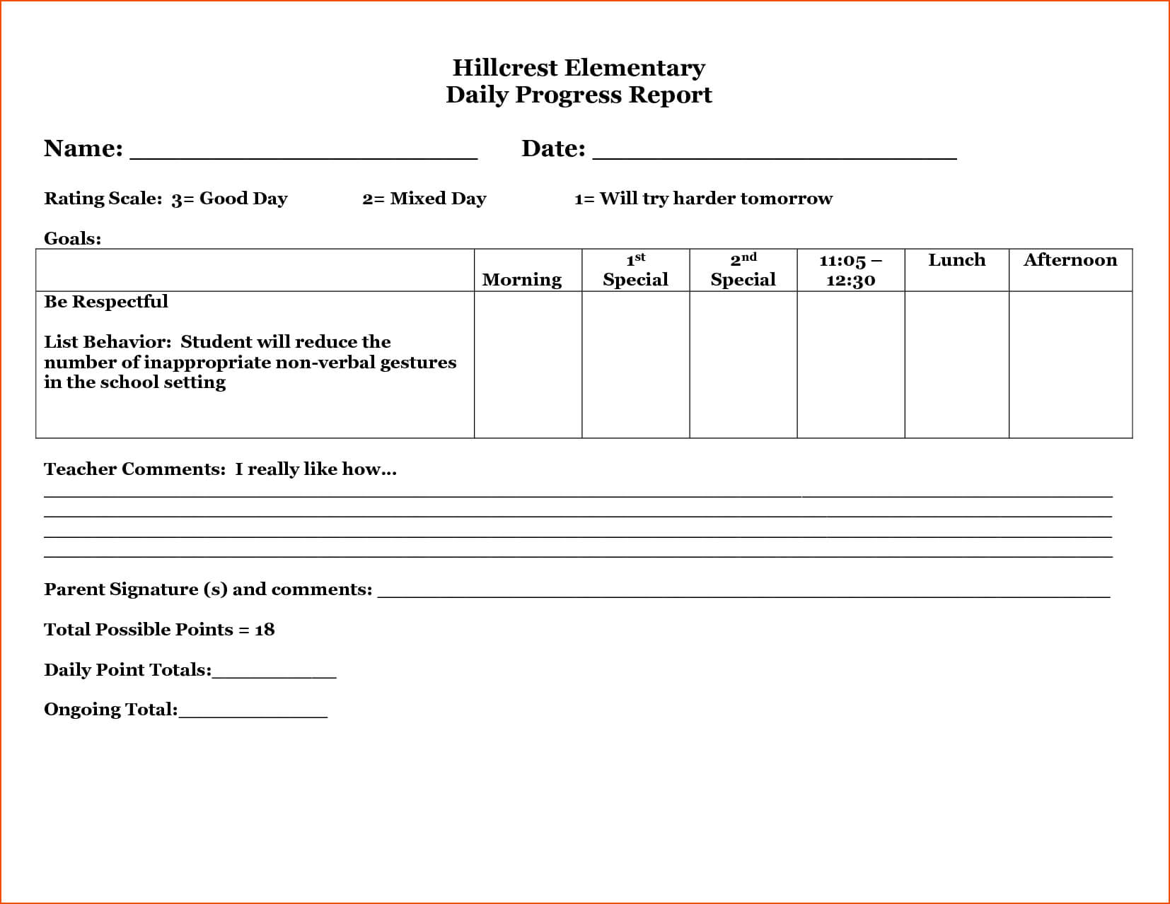 3+ Daily Progress Report Template – Bookletemplate For Daily Behavior Report Template