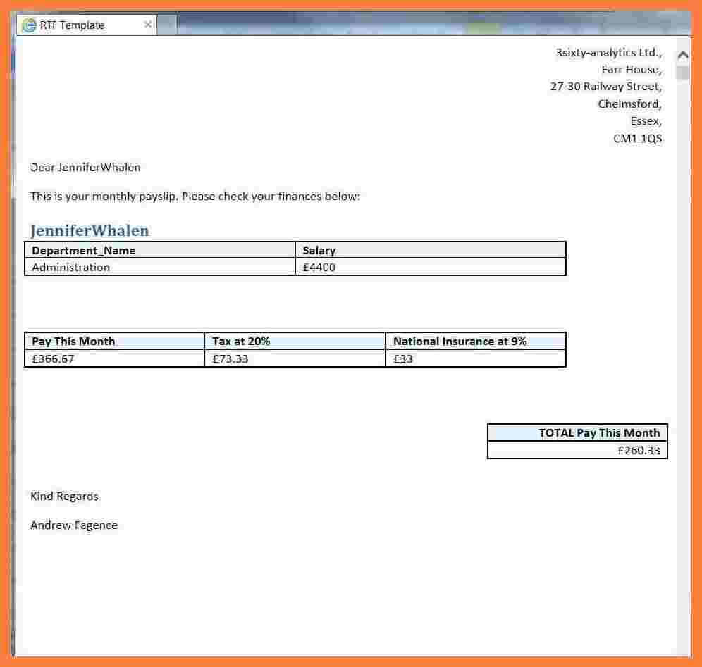 3+ How To Make A Payslip | Salary Bill Format Inside Blank Payslip Template