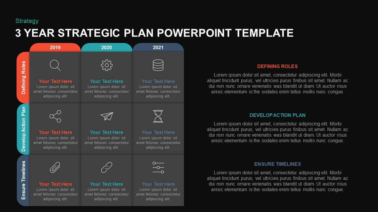 3 Year Strategic Plan Powerpoint Template & Kaynote With Strategy Document Template Powerpoint