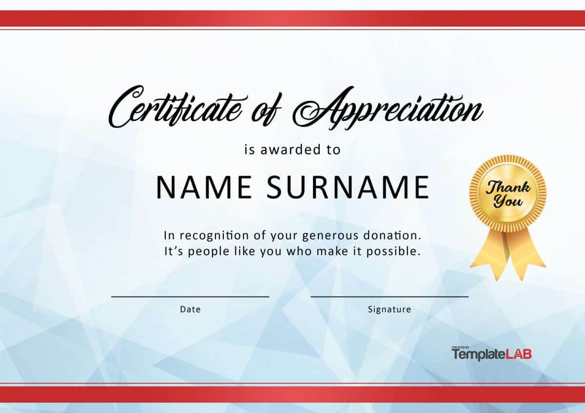 30 Free Certificate Of Appreciation Templates And Letters For Army Certificate Of Appreciation Template