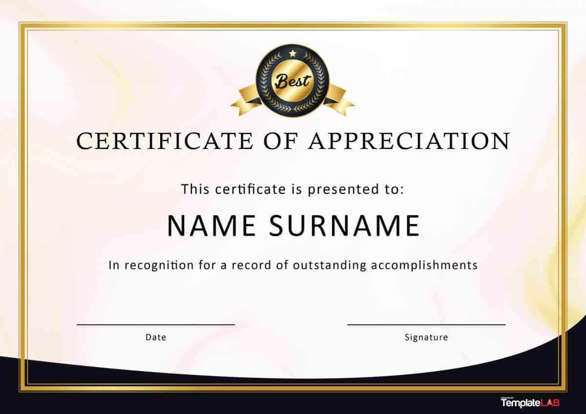 30 Free Certificate Of Appreciation Templates And Letters For Felicitation Certificate Template