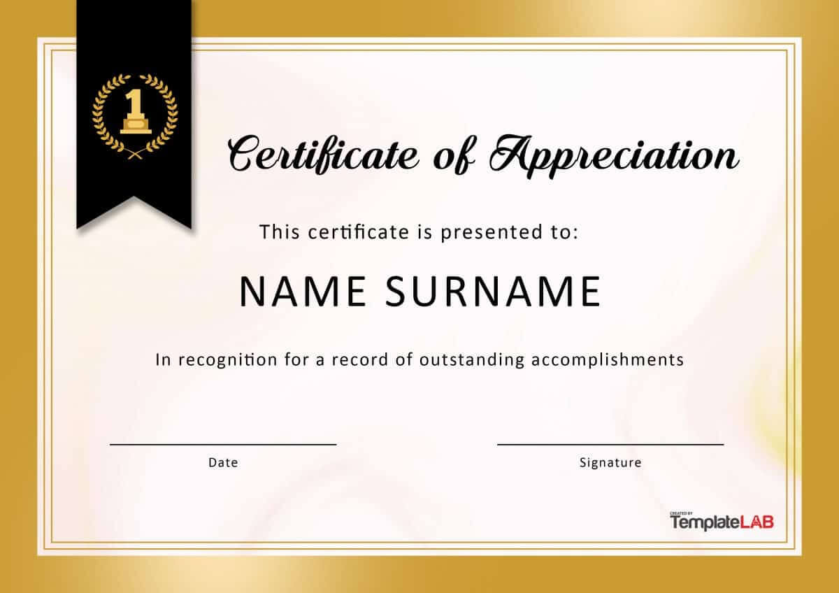 30 Free Certificate Of Appreciation Templates And Letters Within Long Service Certificate Template Sample