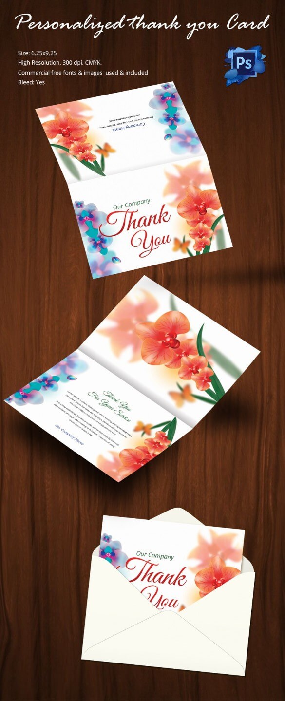 30+ Personalized Thank You Cards – Free Printable Psd, Eps Intended For Card Folding Templates Free