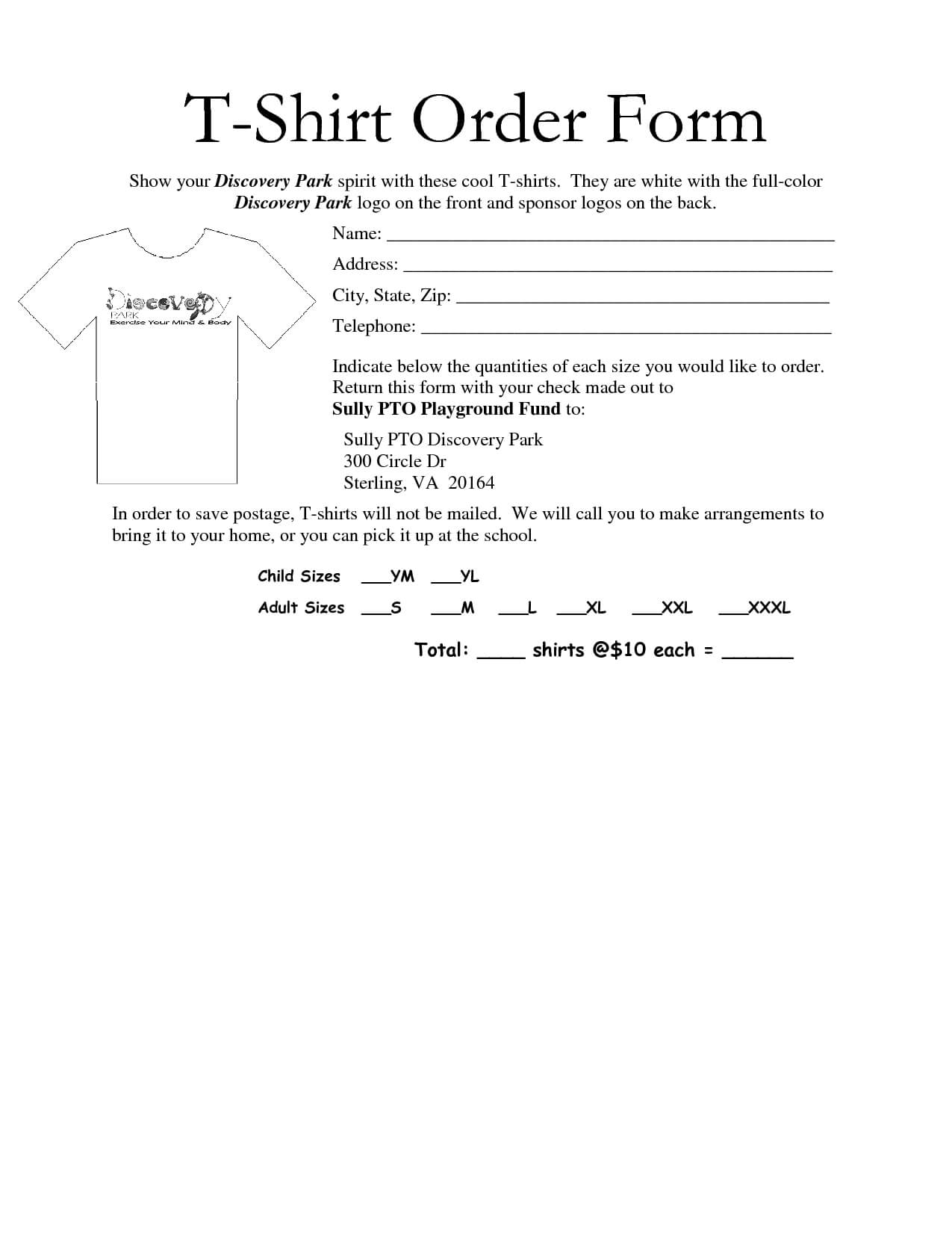 35 Awesome T Shirt Order Form Template Free Images | Order With Regard To Blank T Shirt Order Form Template