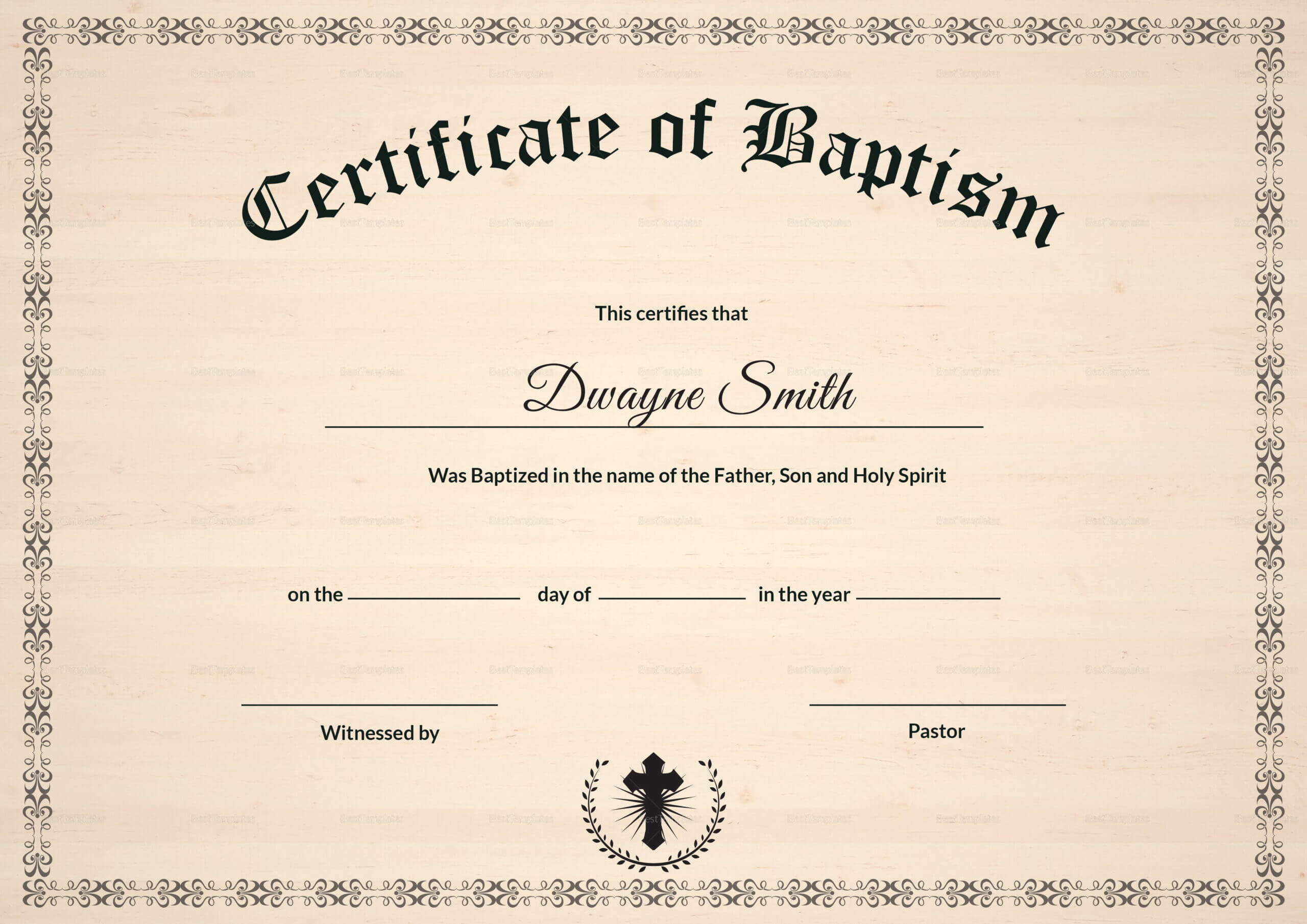 36Ee Certificate Of Baptism Template | Wiring Resources Throughout Baptism Certificate Template Word