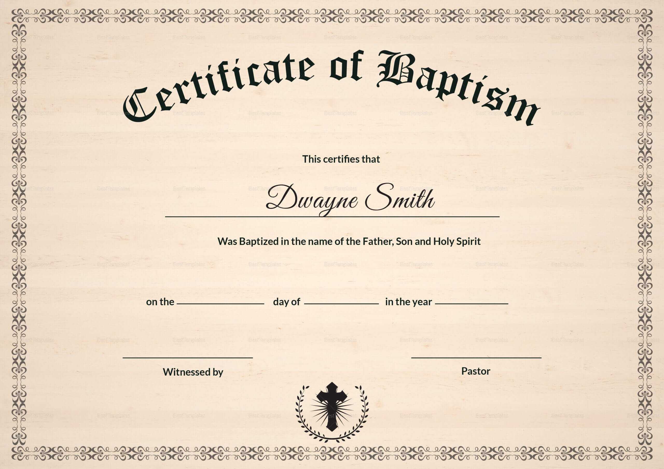 36Ee Certificate Of Baptism Template | Wiring Resources With Regard To Christian Baptism Certificate Template