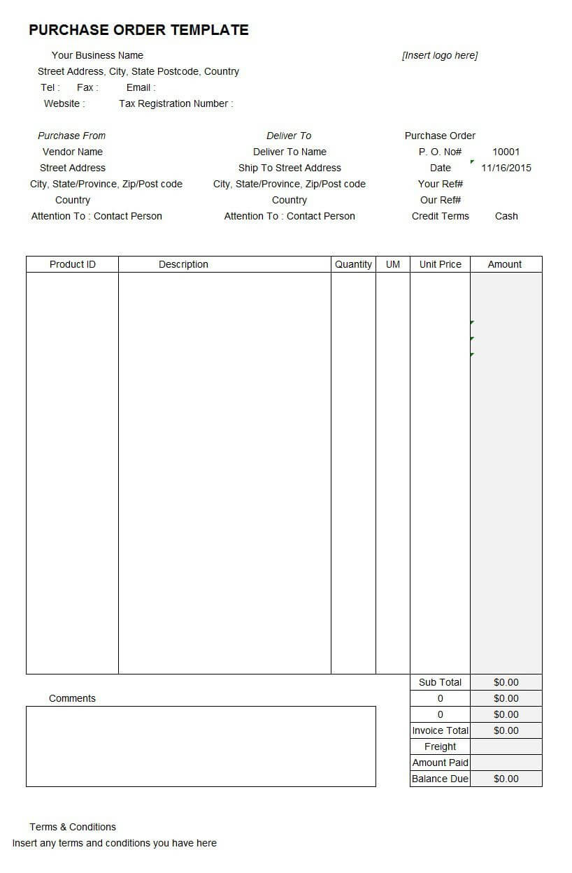 37 Free Purchase Order Templates In Word & Excel For Proof Of Delivery Template Word