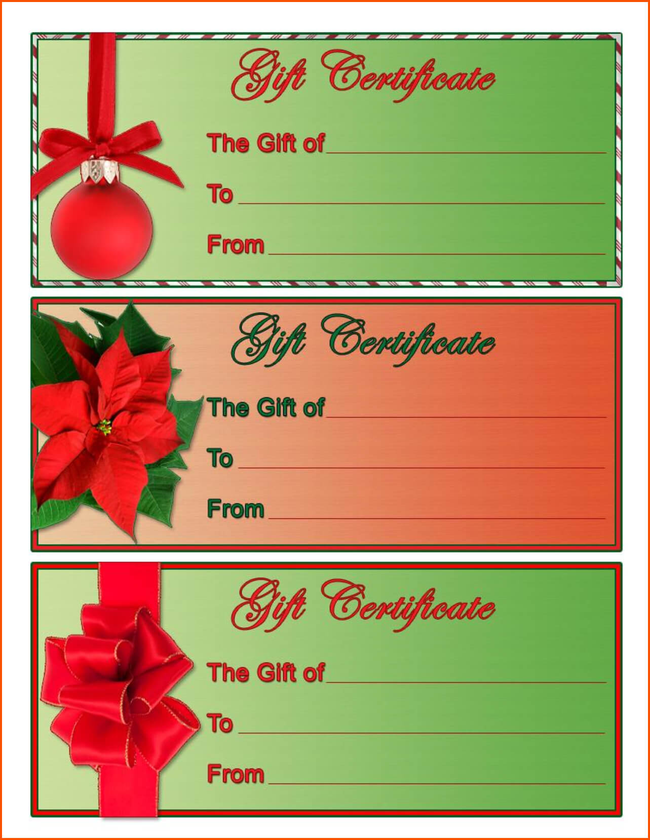 4 Christmas Gift Certificate Template Free Download | Survey Throughout Free Christmas Gift Certificate Templates