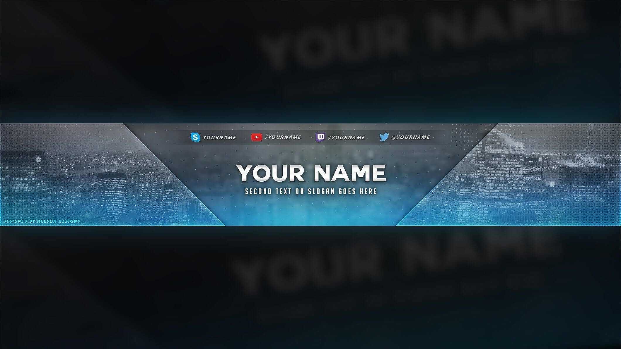 4 Free Youtube Banner Psd Template Designs - Social Media Intended For Yt Banner Template